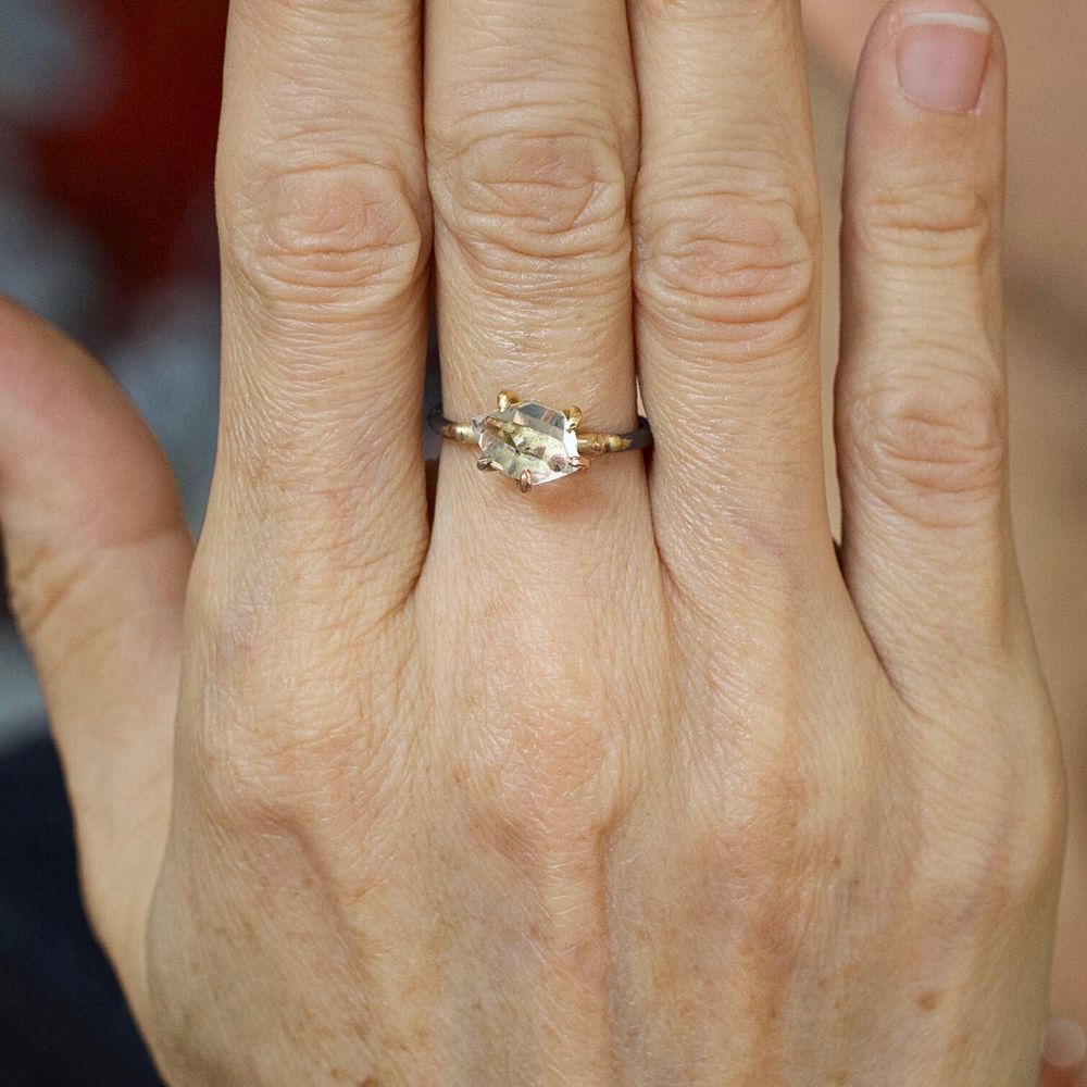 Herkimer Quartz Small Stone Ring