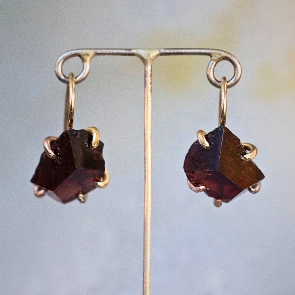 Garnet  Hook Earrings