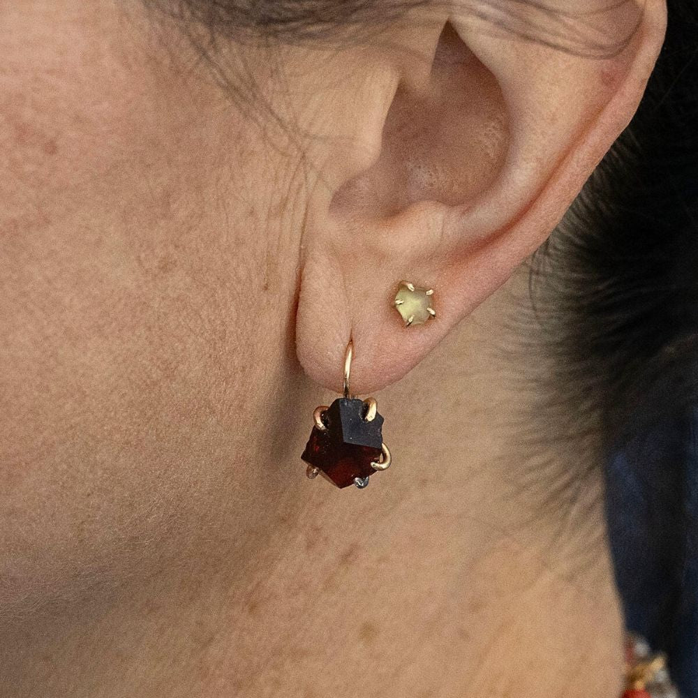 Garnet  Hook Earrings