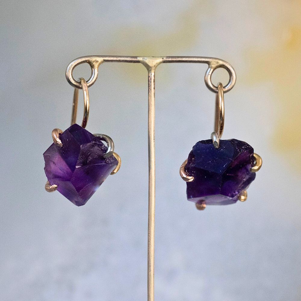 Amethyst Hook Earrings