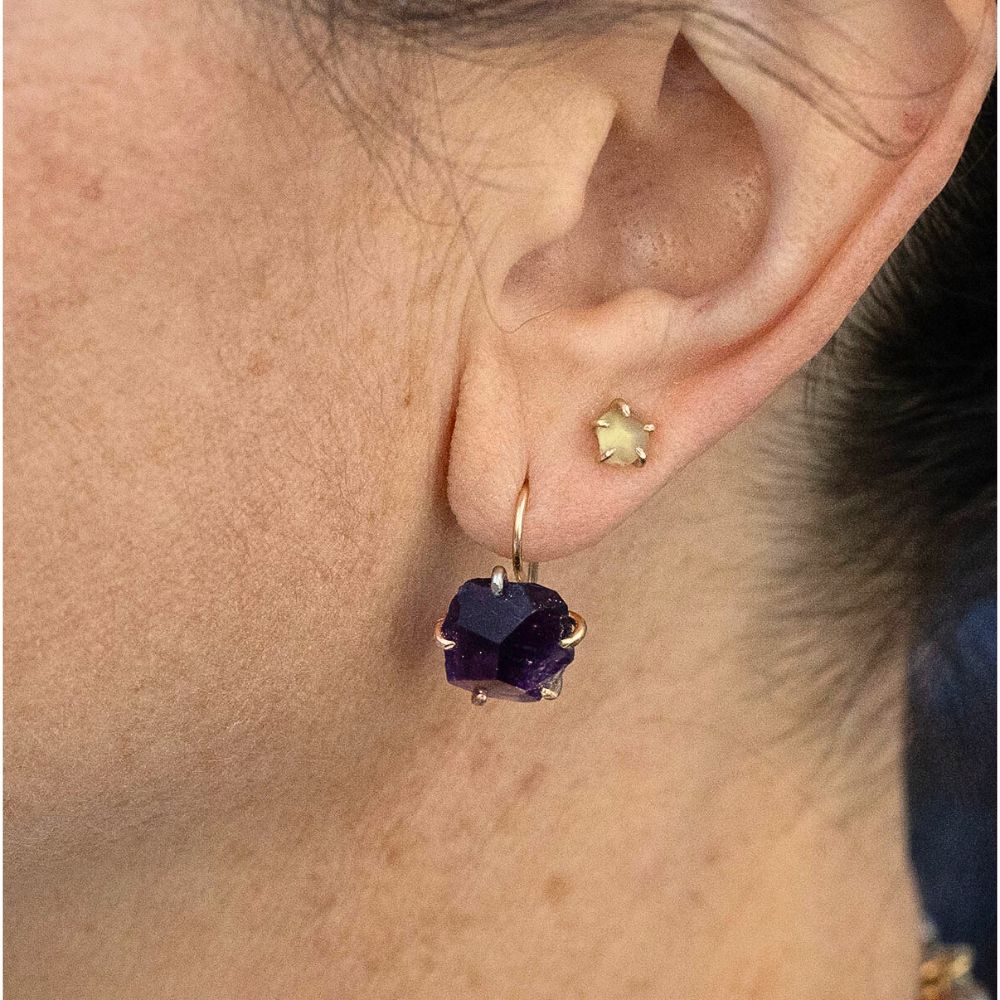 Amethyst Hook Earrings