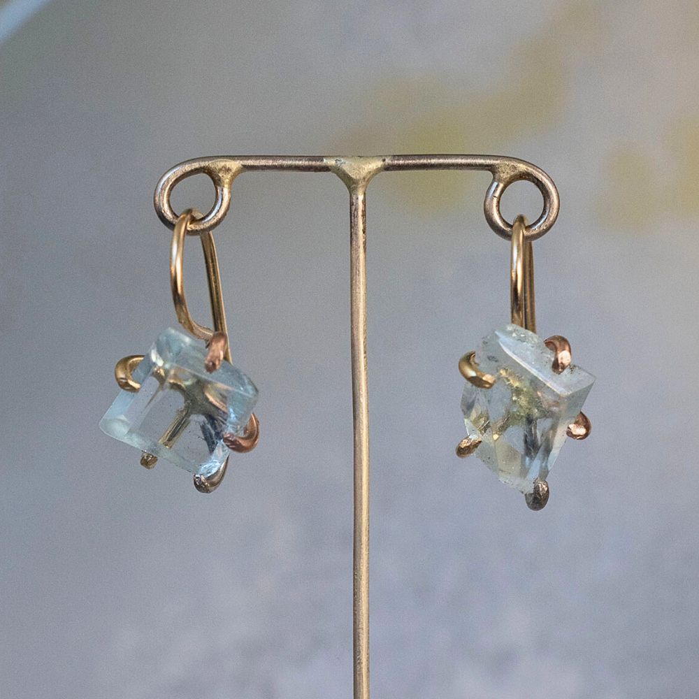 Aquamarine  Hook Earrings