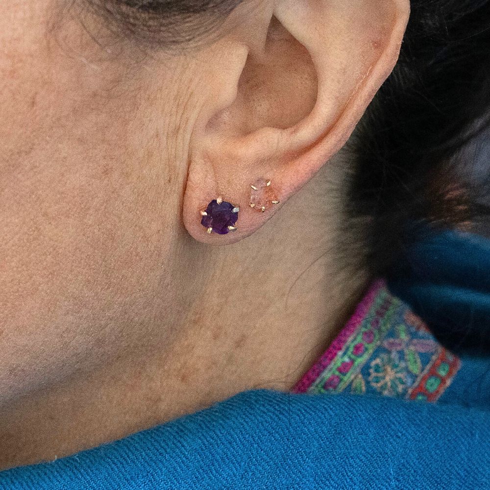 Amethyst Large Stone Studs