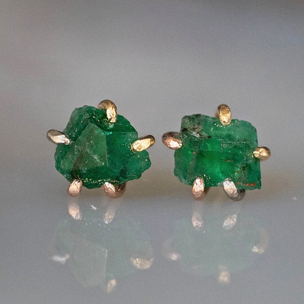 Zambian Emerald Large Stone Studs