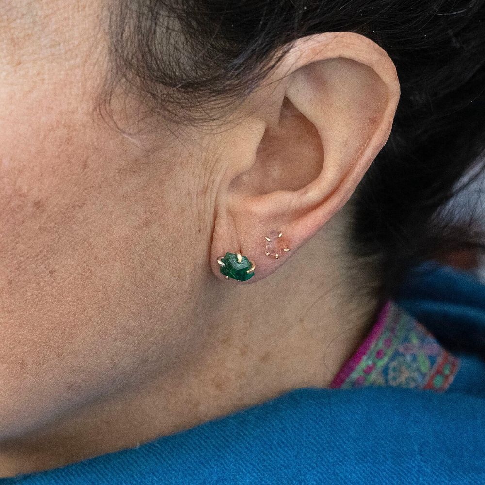 Zambian Emerald Large Stone Studs