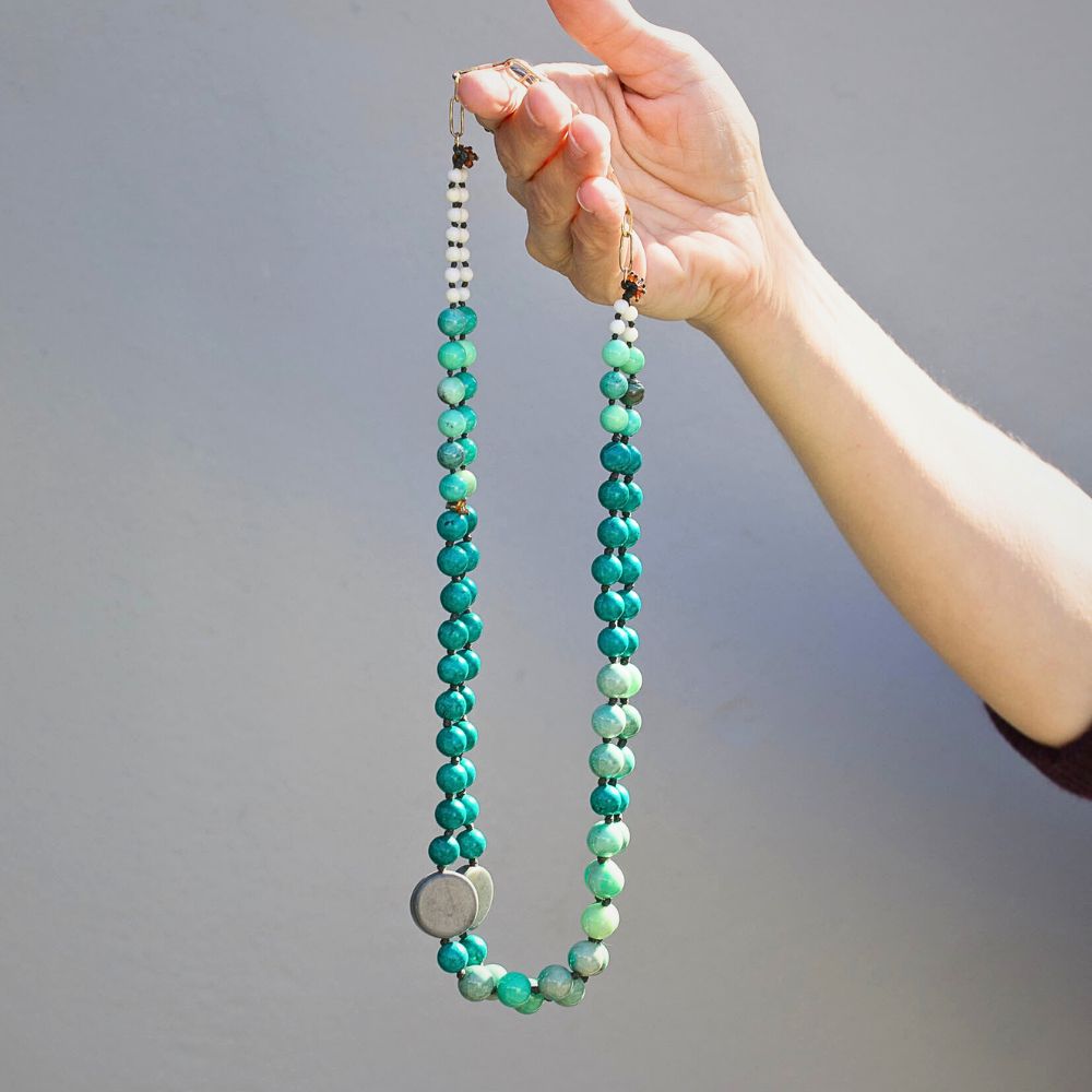 Green Short Double Strand - 24 Inches