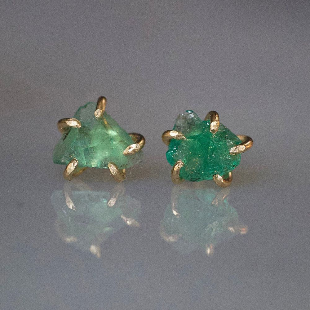 Zambian Emerald Extra Small Stone Studs