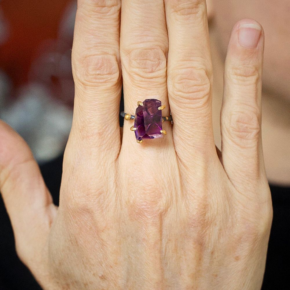 Amethyst Medium Stone Ring