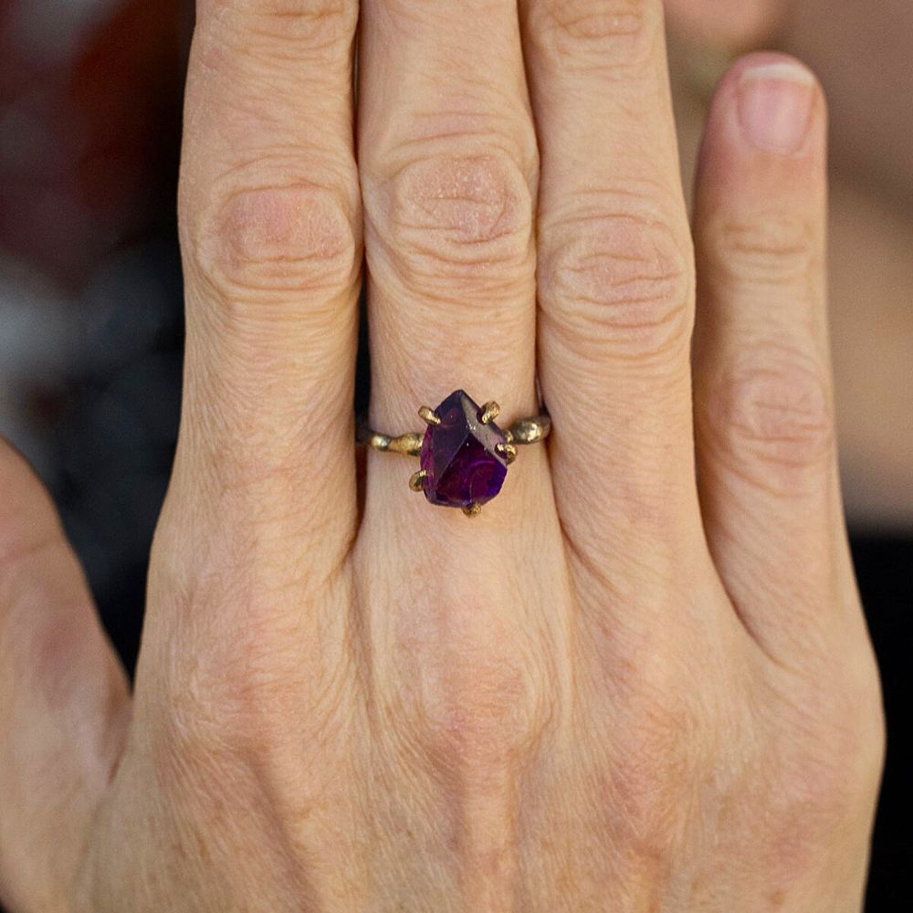 Amethyst Medium Stone Ring