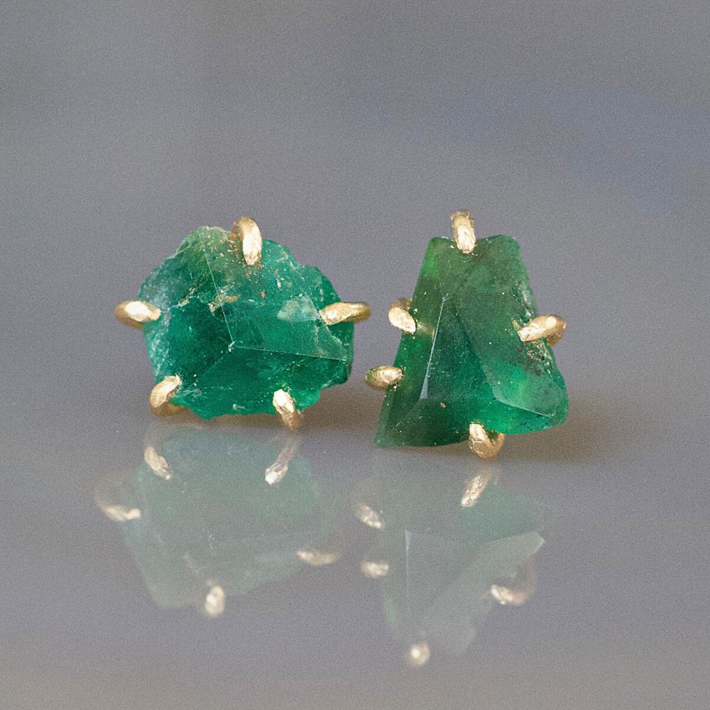 Brazilian Emerald Small Stone Studs