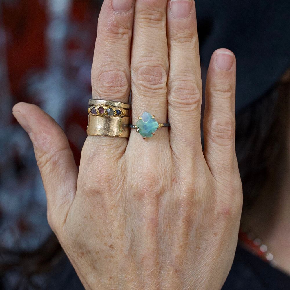 Peruvian Opal Medium Stone Ring