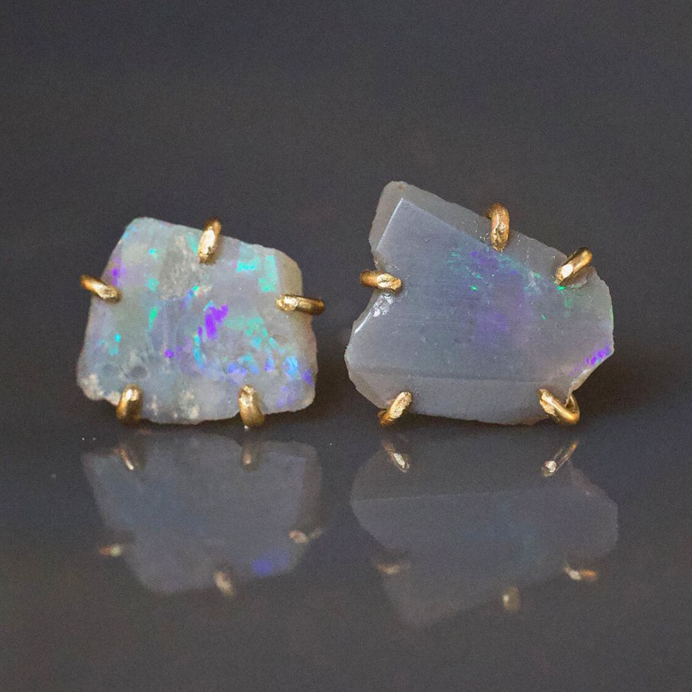 Australian Opal Small Stone Studs