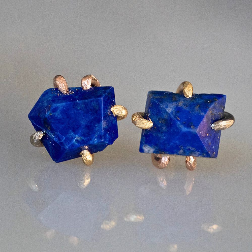 Lapis Large Stone Studs