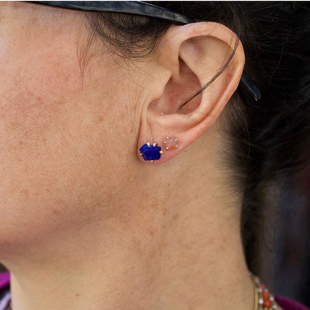 Lapis Large Stone Studs