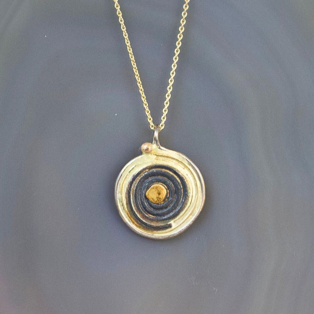 Evil Eye Pendant with a Yellow Gold Cable Chain