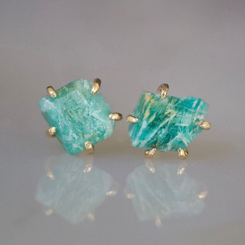 Amazonite Small Stone Studs