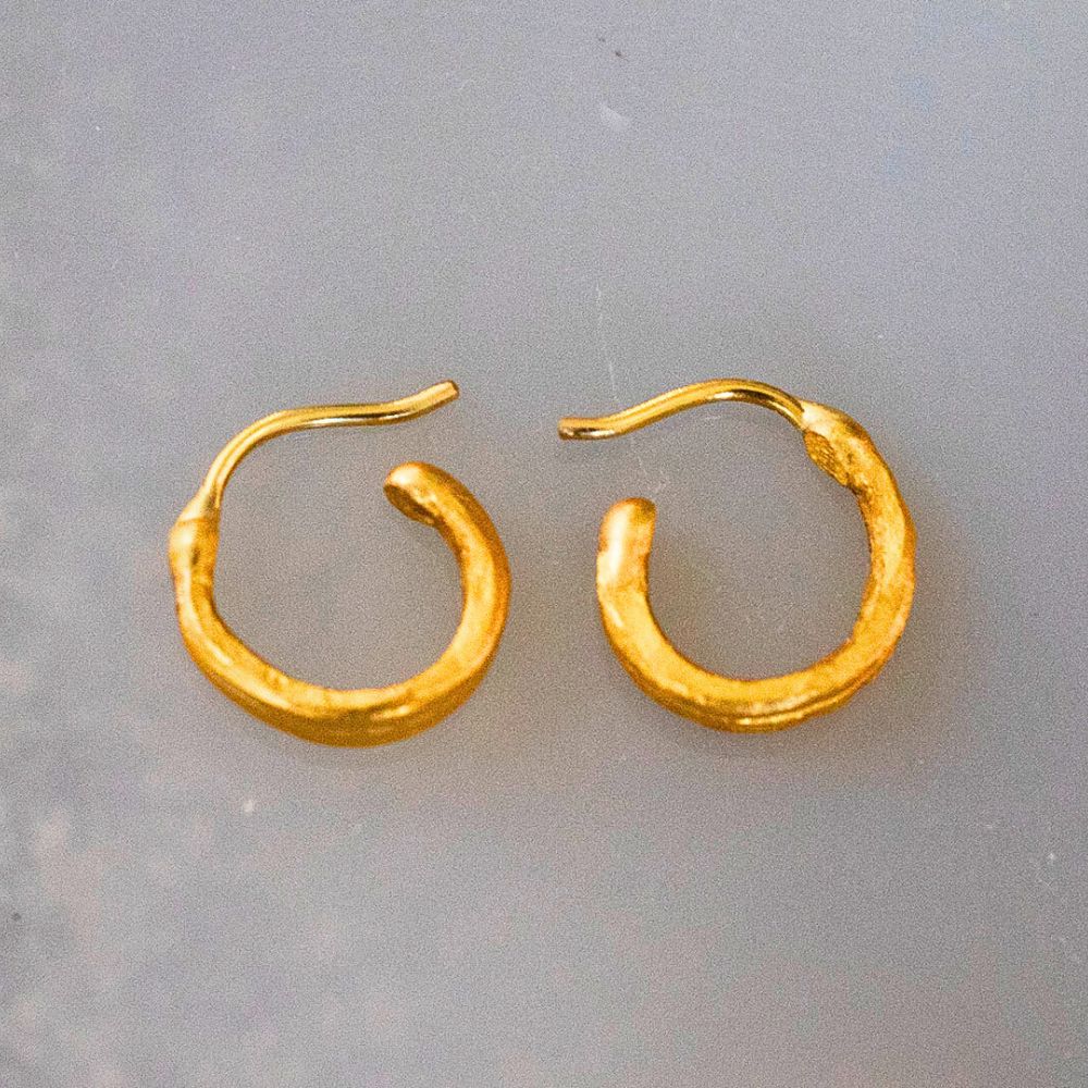 24k Gold Small Hoops