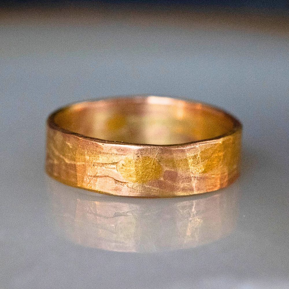 Rose Gold Flat Ribbon Ring - Variance Objects