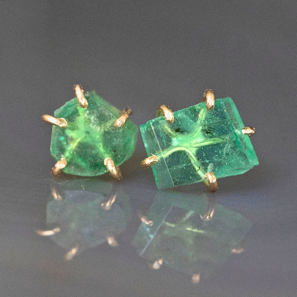 Zambian Emerald Small Stone Studs