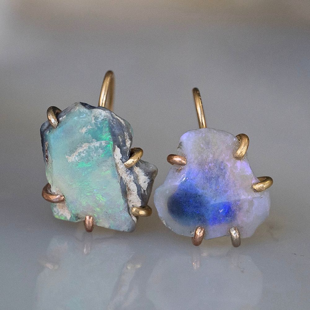 Australian Opal Hook Earrings