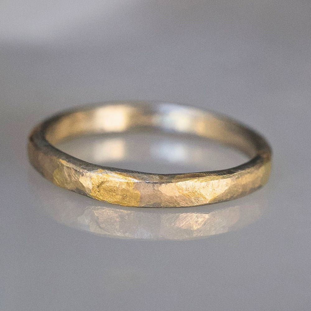 2MM Palladium and Gold Skinny Seamed Band