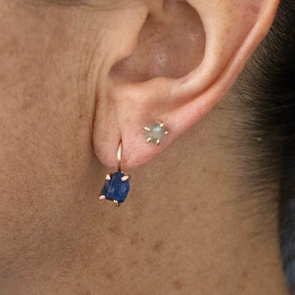 Blue Sapphire Hook Earrings