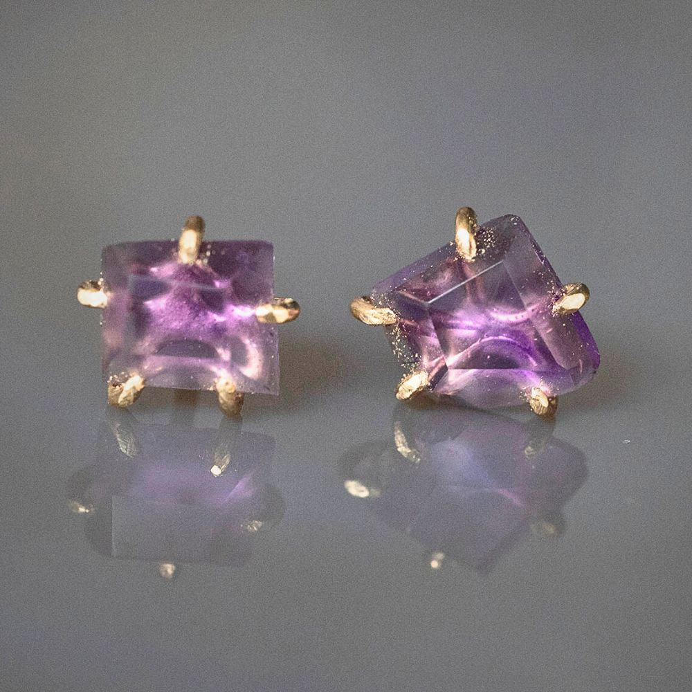 Amethyst Small Stone Studs