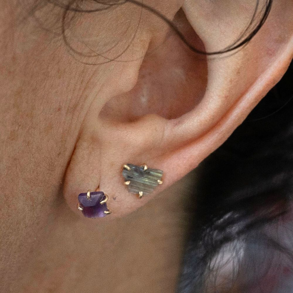 Amethyst Small Stone Studs