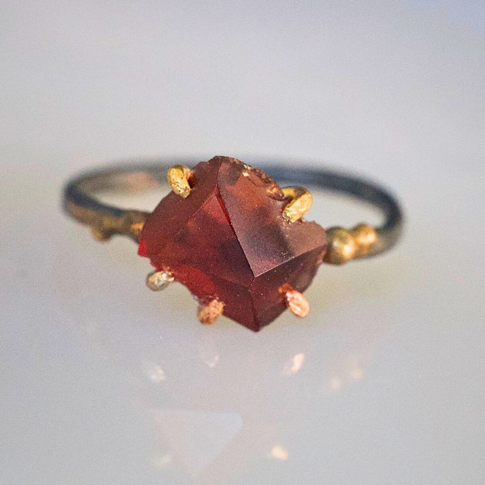 Garnet Small Stone Ring