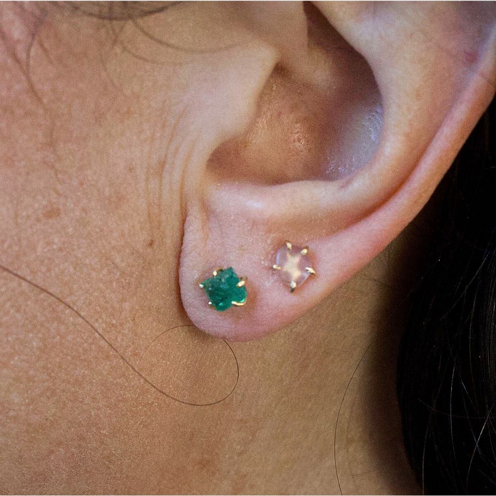 Zambian Emerald Small Stone Studs