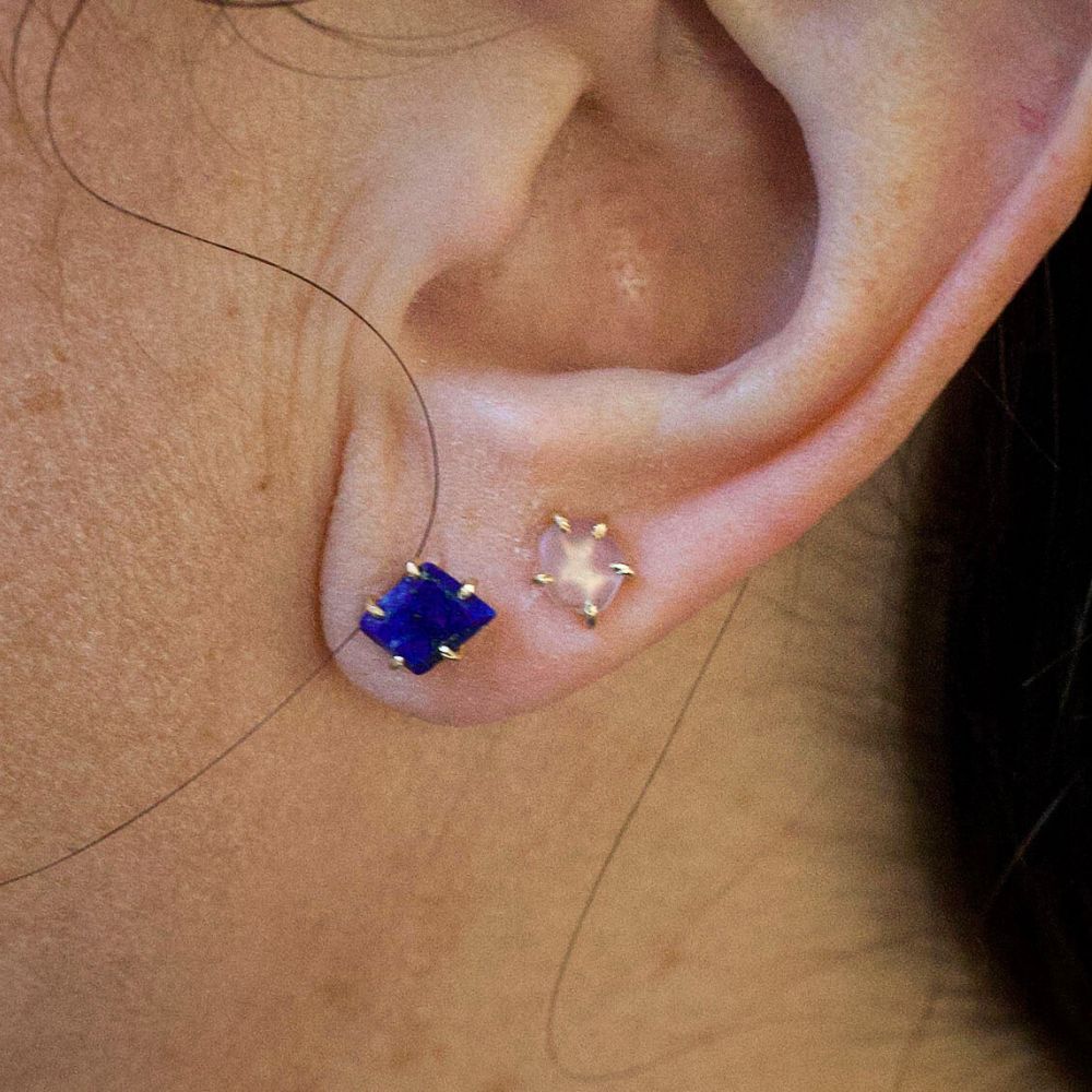 Lapis Small Stone Studs