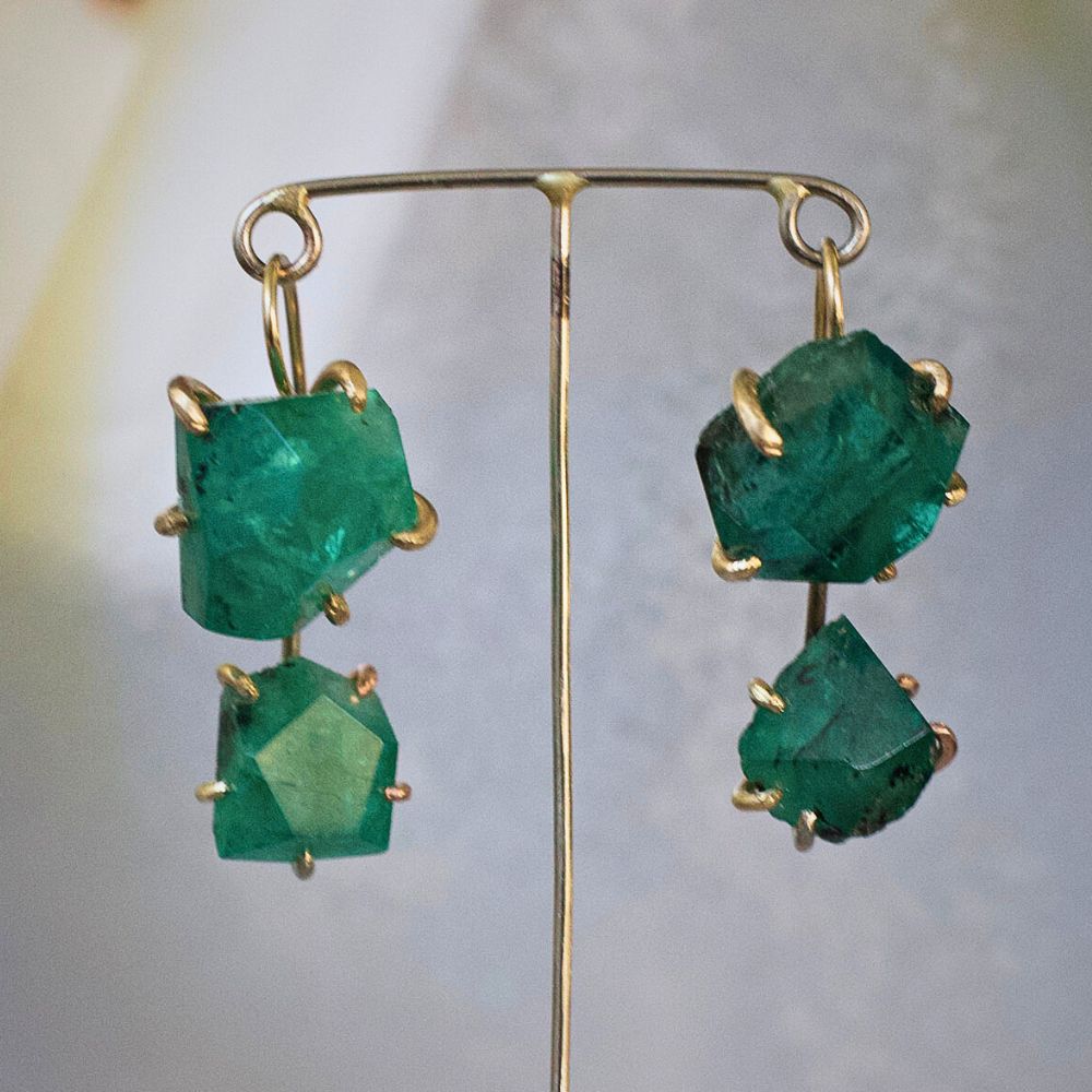 Zambian Emerald Day to Night Earring Set