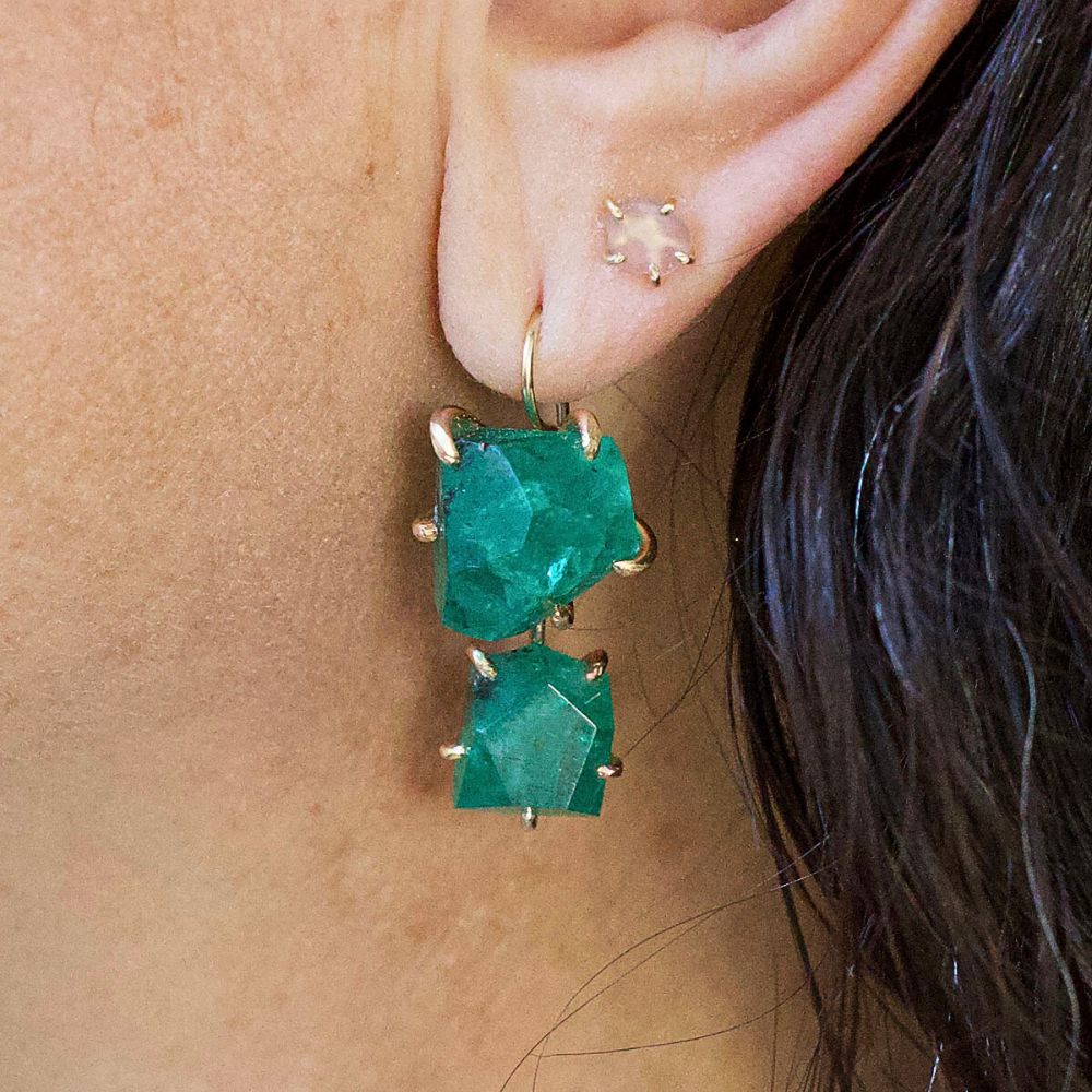 Zambian Emerald Day to Night Earring Set