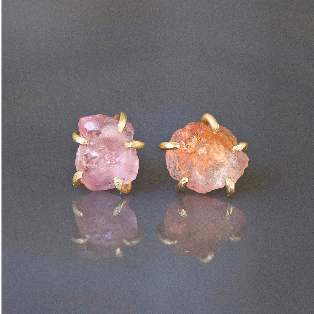 Asymmetrical Montana Exceptional Sapphire Small Stone Studs