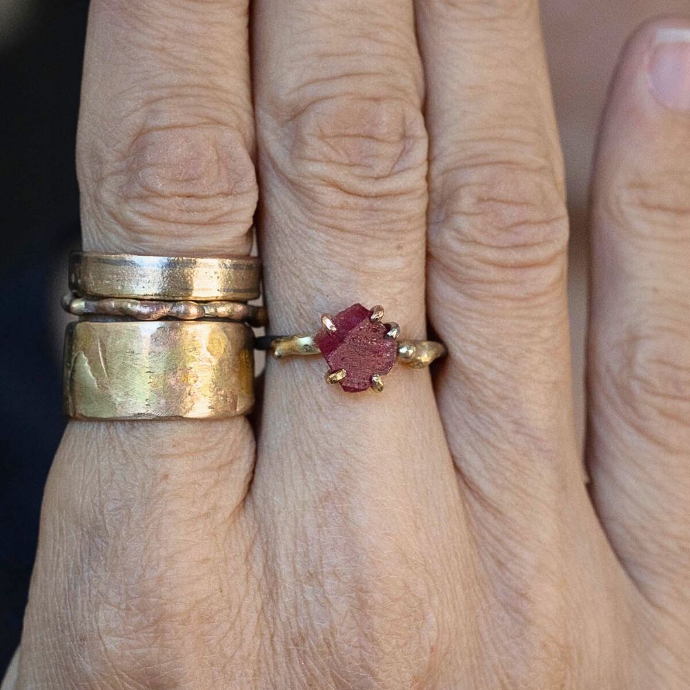 Pink Ruby Small Stone Ring