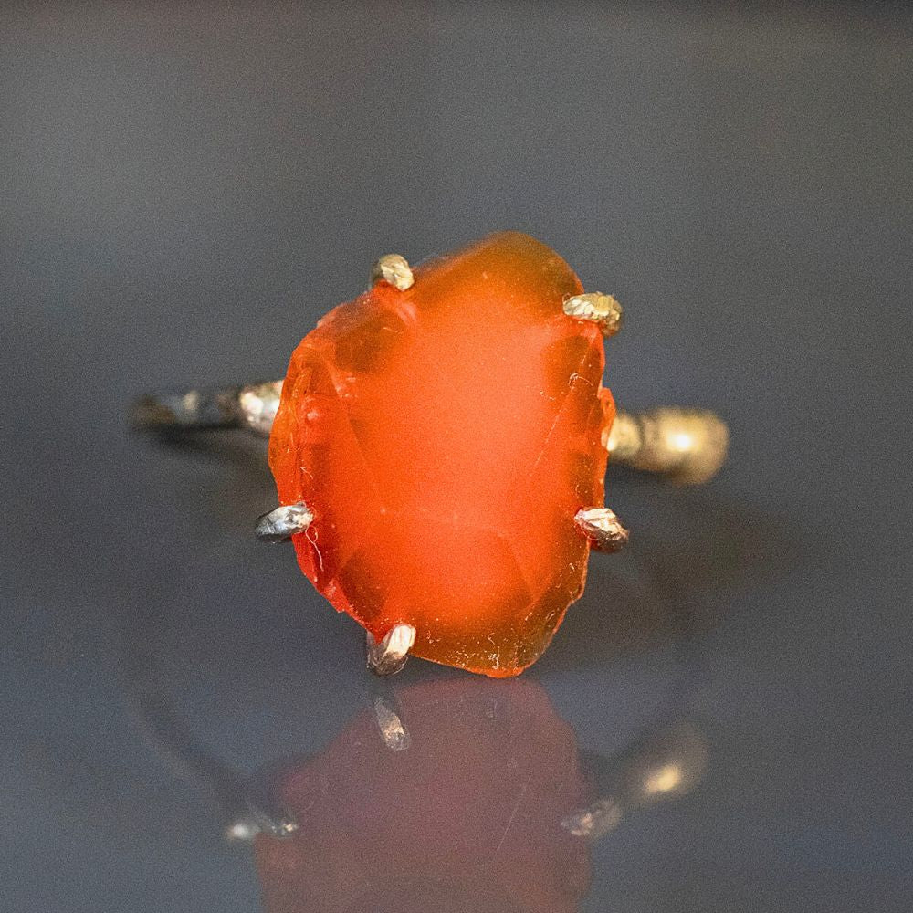 Mexican Fire Opal Medium Stone Ring