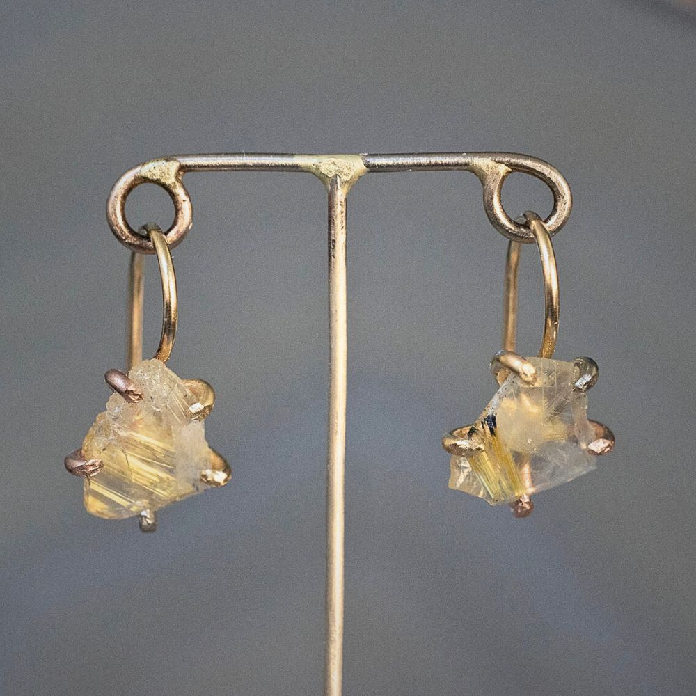 Rutilated Quartz Hook Earrings