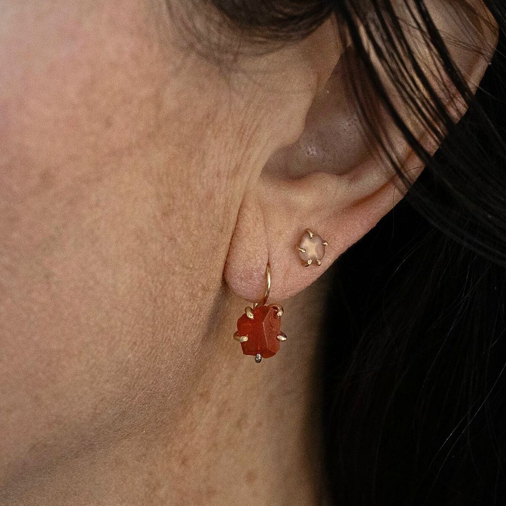 Mexican Fire Opal Hook Earrings