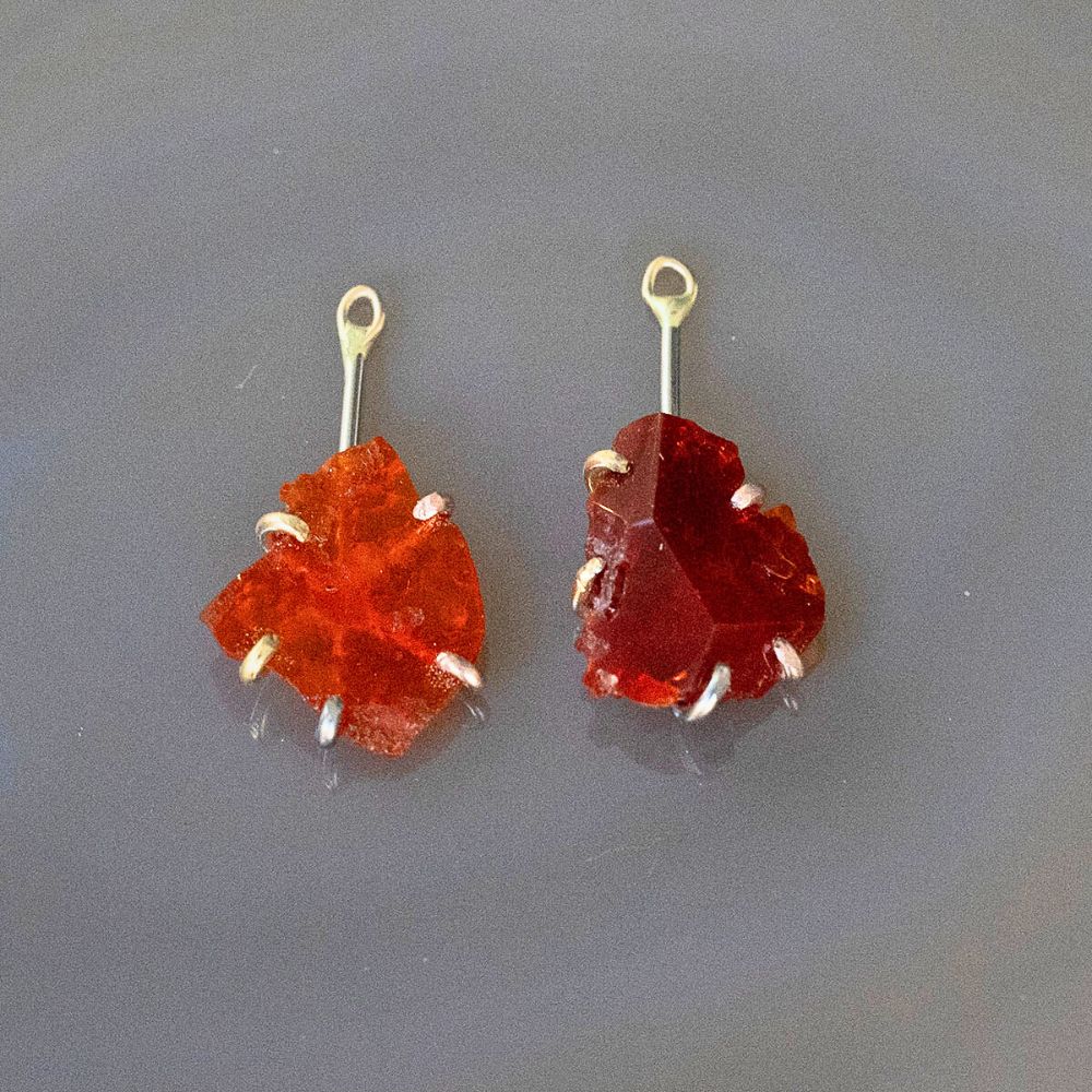 Mexican Fire Opal Earring Drops