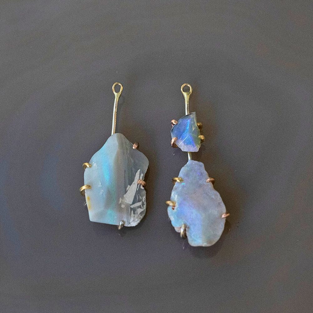 Australian Opal Asymmetrical Earring Drops