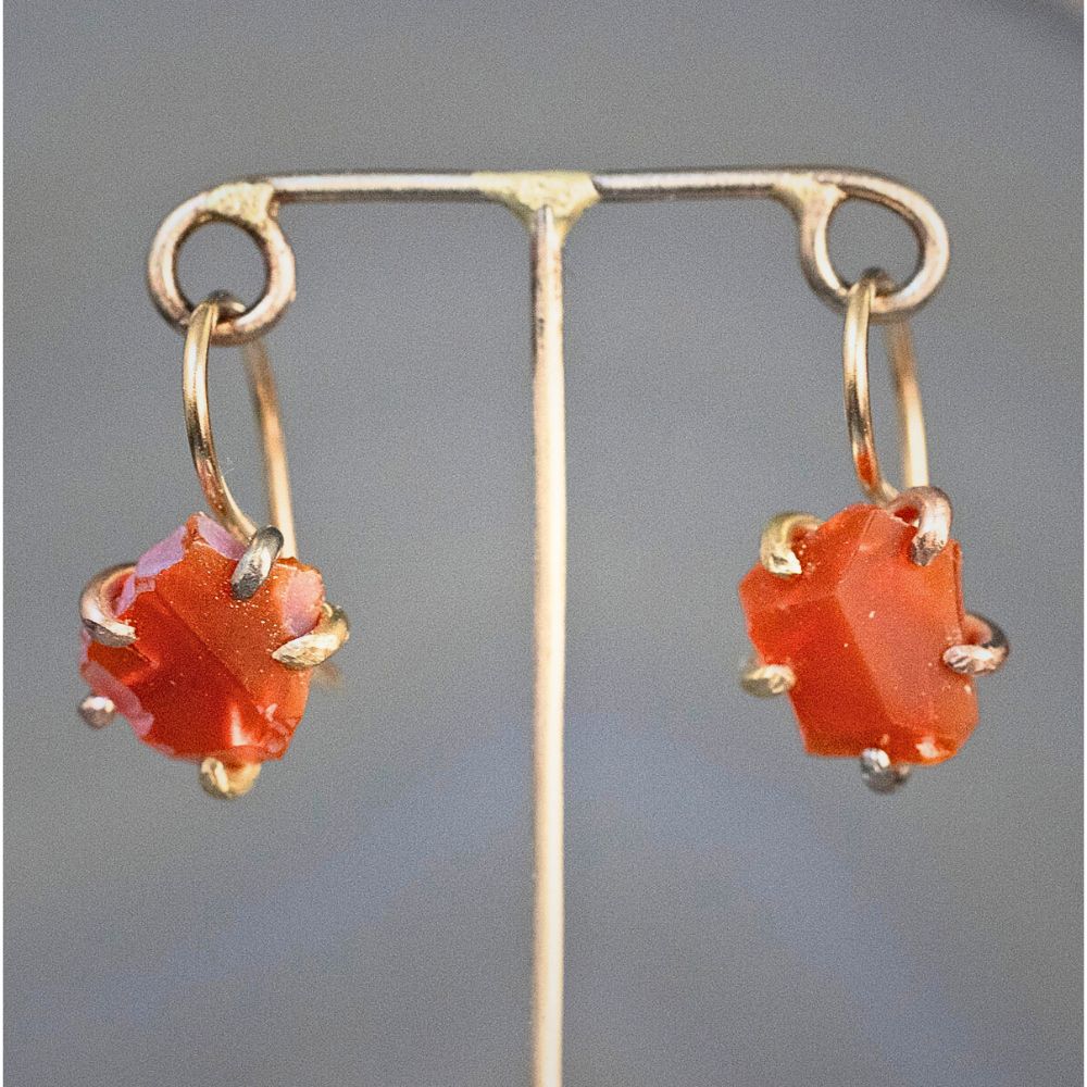 Mexican Fire Opal Hook Earrings