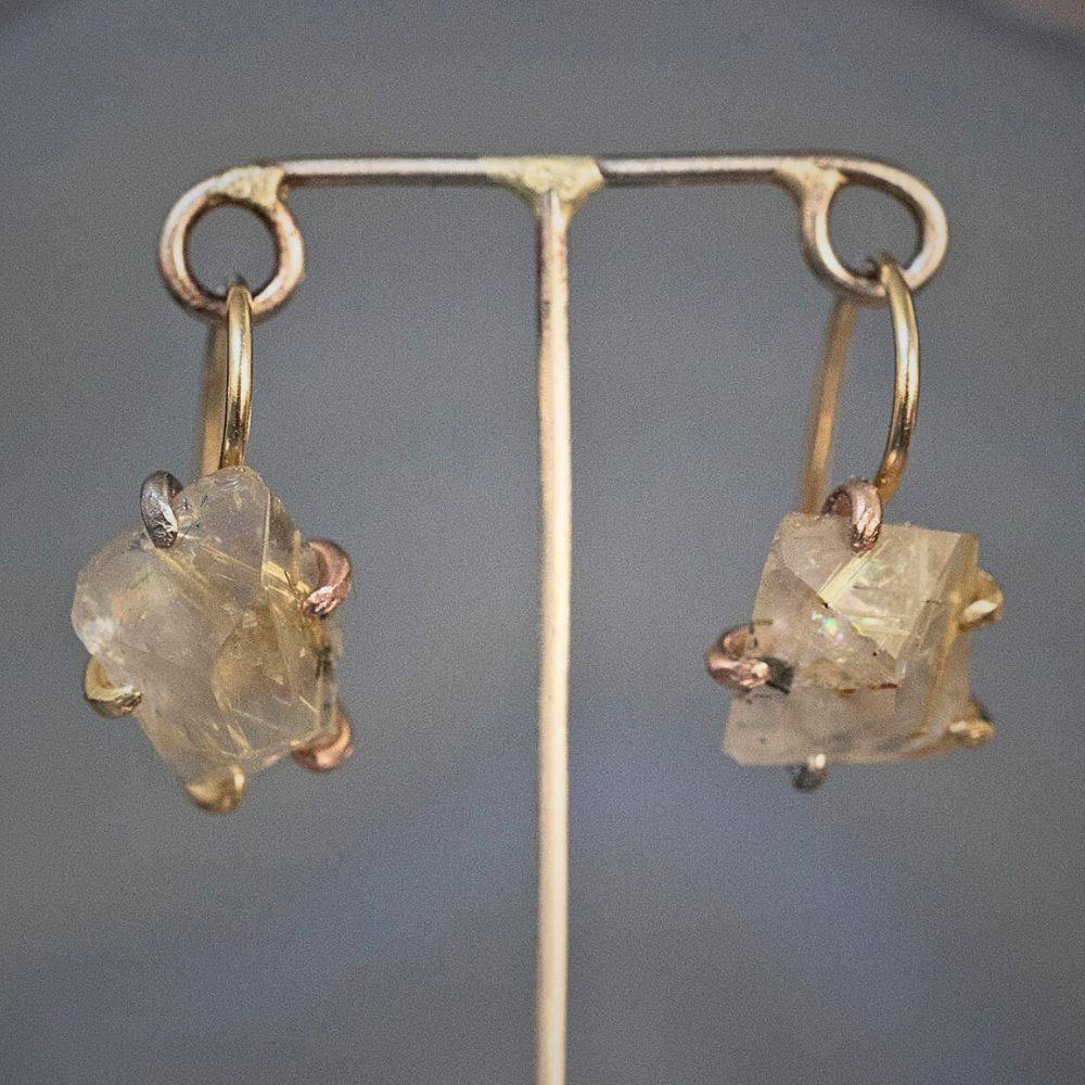 Rutilated Quartz Hook Earrings