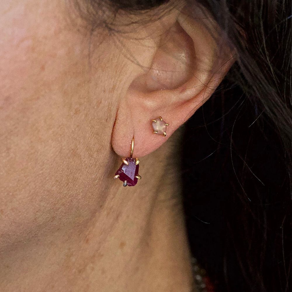 Ruby Hook Earrings