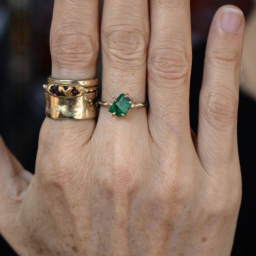 Zambian Emerald Smaill Stone Ring