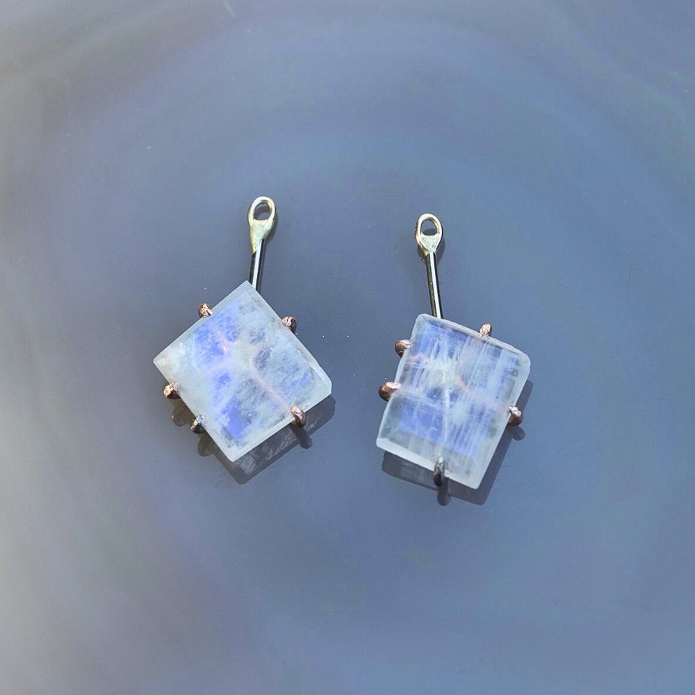 Rainbow Moonstone Earring Drops