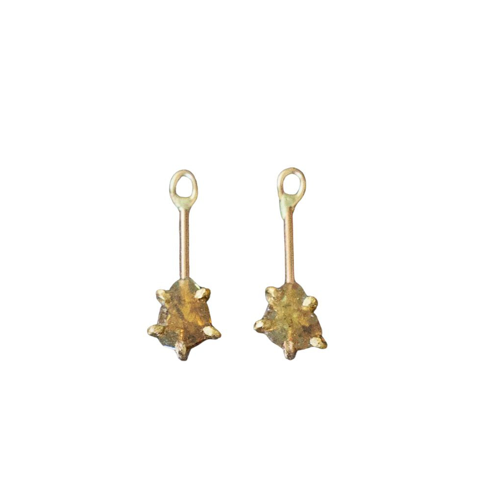 Yellow Polki Diamond Slice Earring Drops