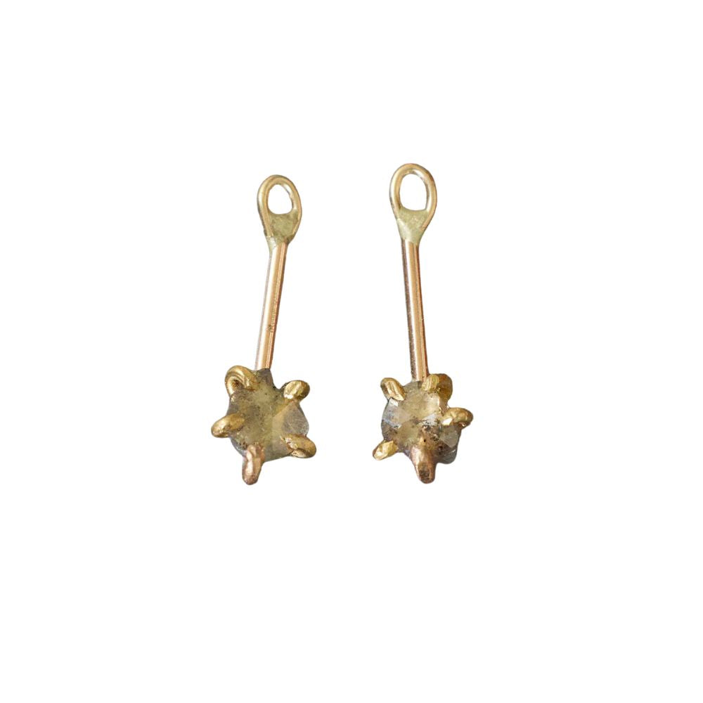 Cognac Rose Cut Diamond  Earring Drops