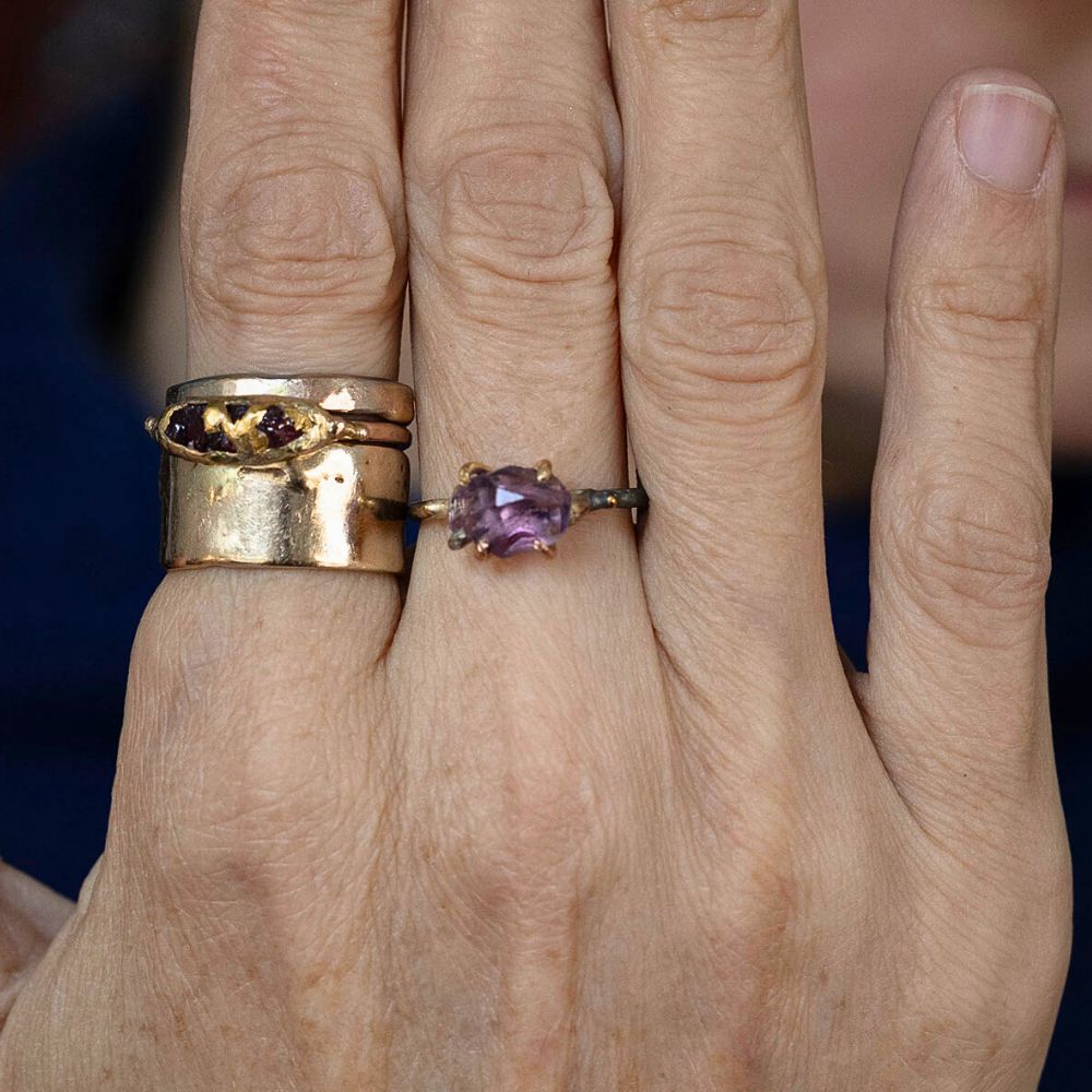 Amethyst Small Stone Ring