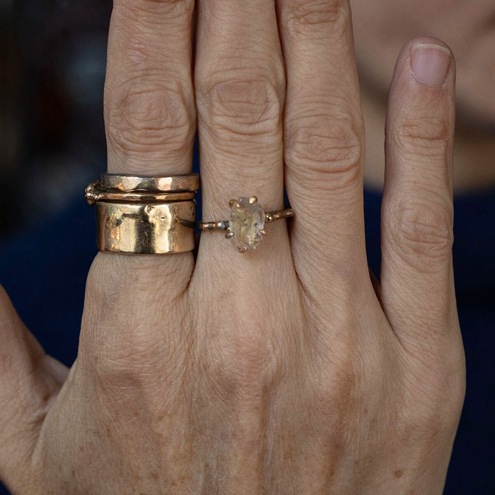 Rutilated Quartz Small Stone Ring