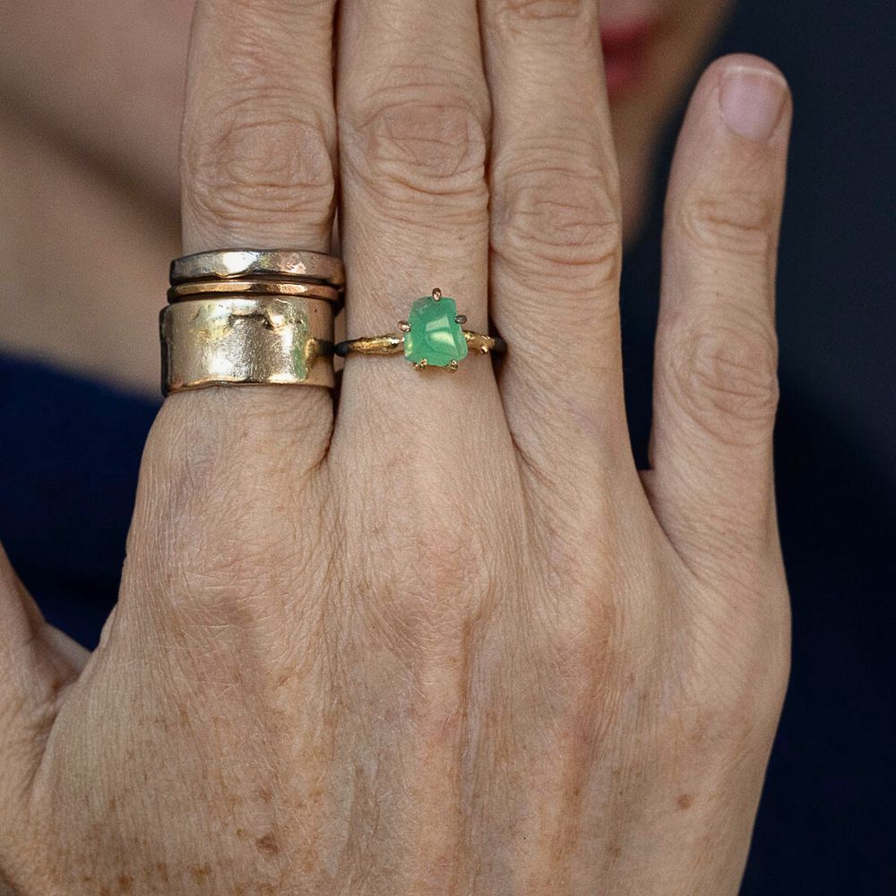 Chrysoprase Small Stone Ring